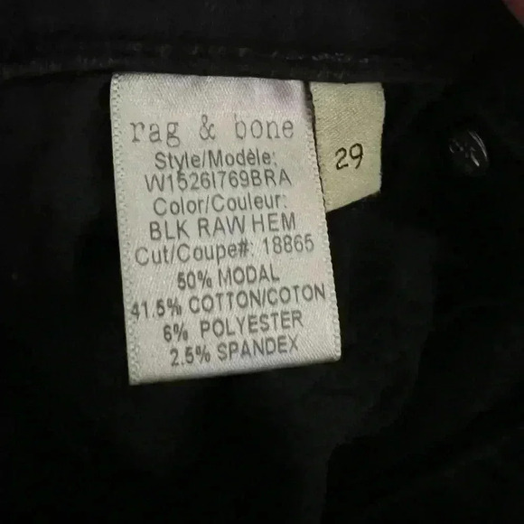 Rag & Bone- Black Ankle Skinny Jeans- Fray Bottom- Size 29 EUC - Picture 5 of 6